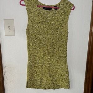 Dana Buchman Textured Green Sleeveless Top -S